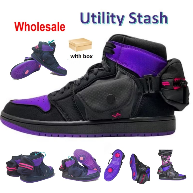 Mens Basketball Shoes Stash Across the Spider Verse Prowler Purple Friends and Family Utility Purple Women Trainers Sports Outdoor Sneakers With box