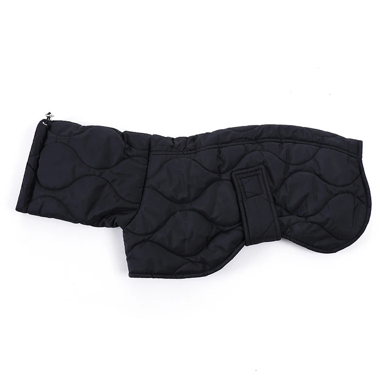 Winter Dog Outer Black Quilted Turtle Collar Dog Coat Warm Italian Greyhound Adjustable Cotton Whippet 241125