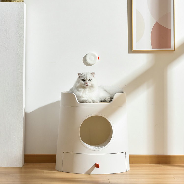 Luxury Cat Toilet Litter Box With Cat Nest Large Semi-enclosed Litter Box Clean Up Products for Cats