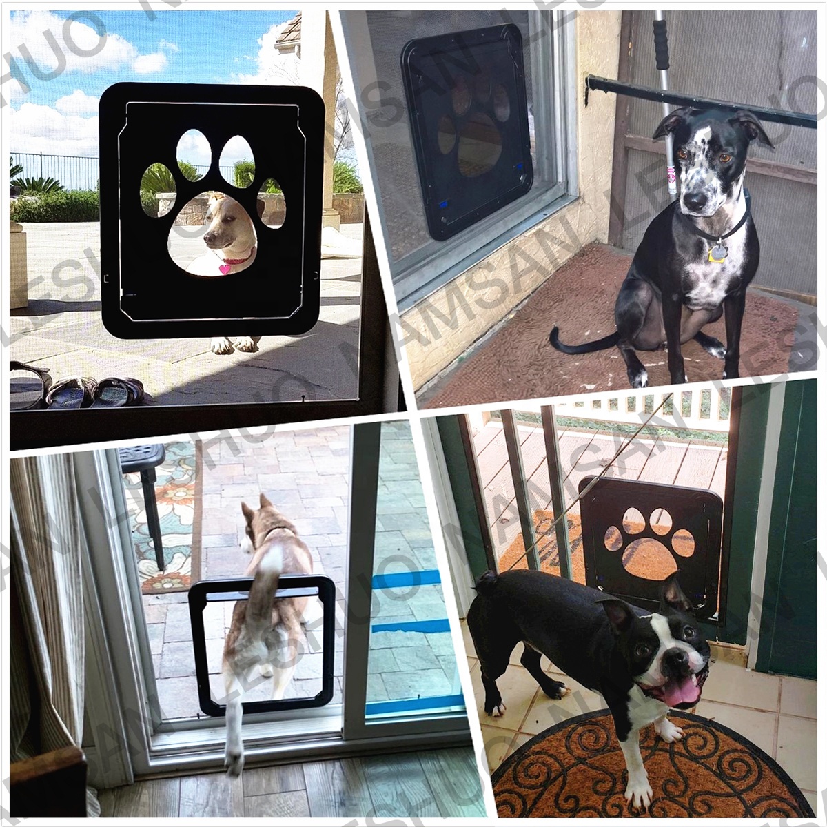 Durable Hot Sale ABS Dog Door Lockable Interior Pet Cat Doors for Screen Door, Doggie Door
