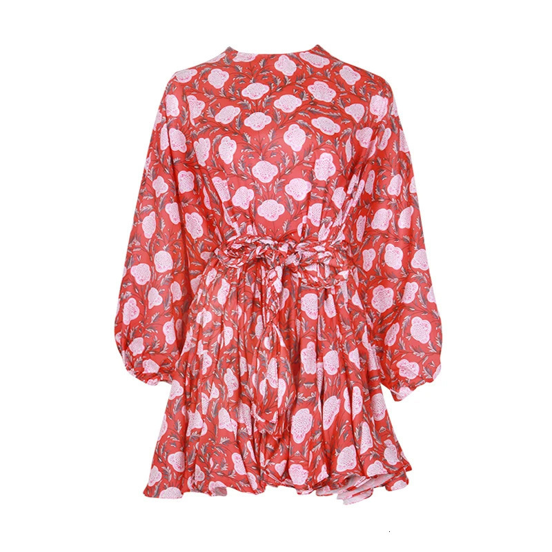 GALCAUR Beach Style Womens Dress O Neck Long Sleeve High Waist Bandage Patchwork Mini Female Dresses 2020 Casual Fashion New LJ201202