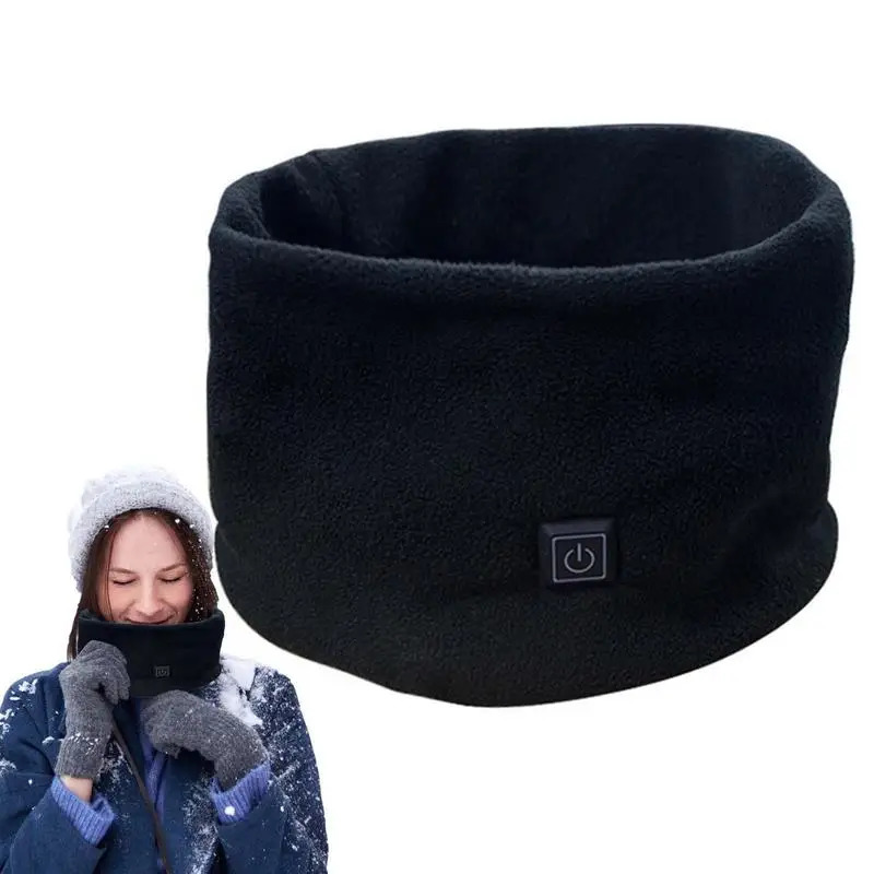 Usb Heating Scarf Neck Unisex Solid 3 Speed Fleece Bib Scarf Winter Snood Scarves Outdoor Keep Warm Scarf Ring Fashion 241125