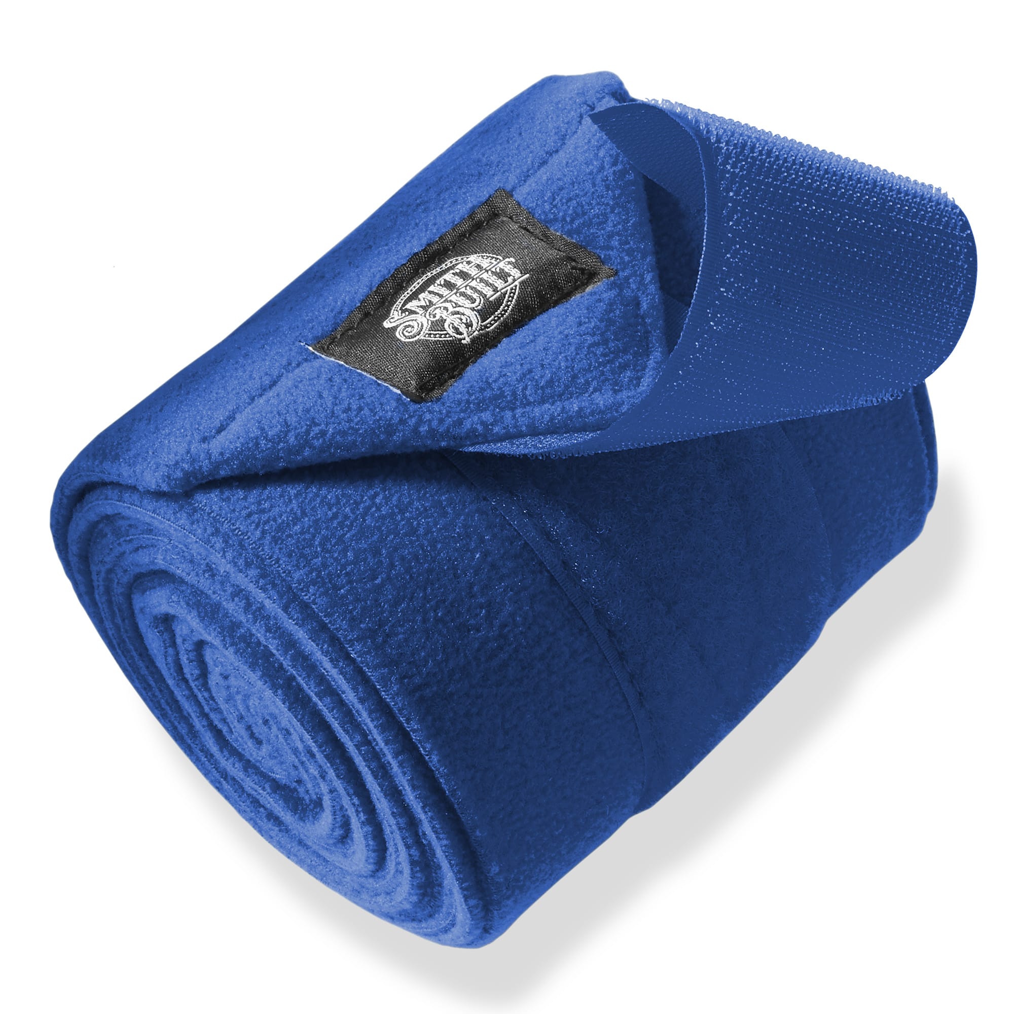 SmithBuilt Blue Fleece Polo Wraps Bandages for Horses, Set of 4