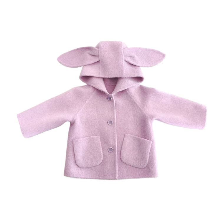Stylish Cuddly Rabbit Pattern Dual-Face Cashmere Knit Top with Cozy Hood