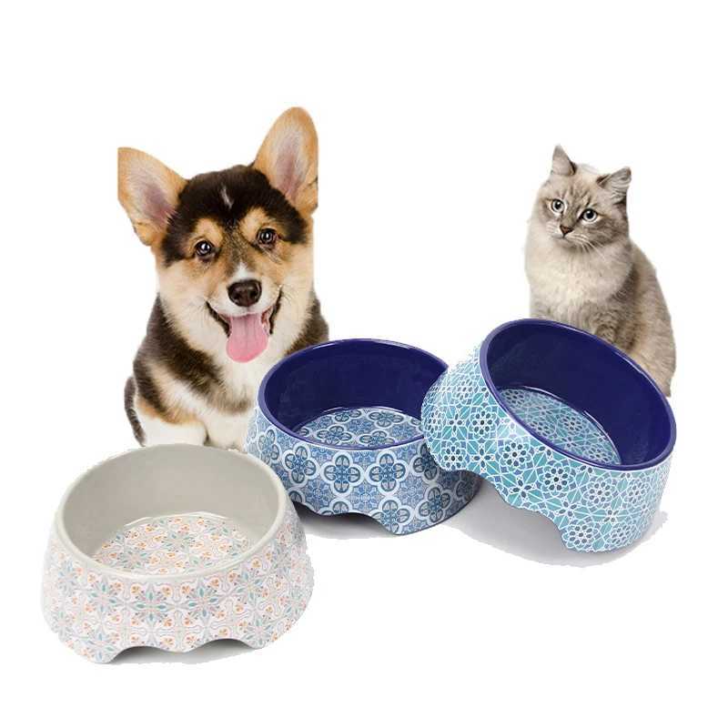 Double Ear Feeding Bowl for Cats and Dogs General Slow Food Bowl Pet Supplies Flat Bottom Designer LuxuryXJ241125