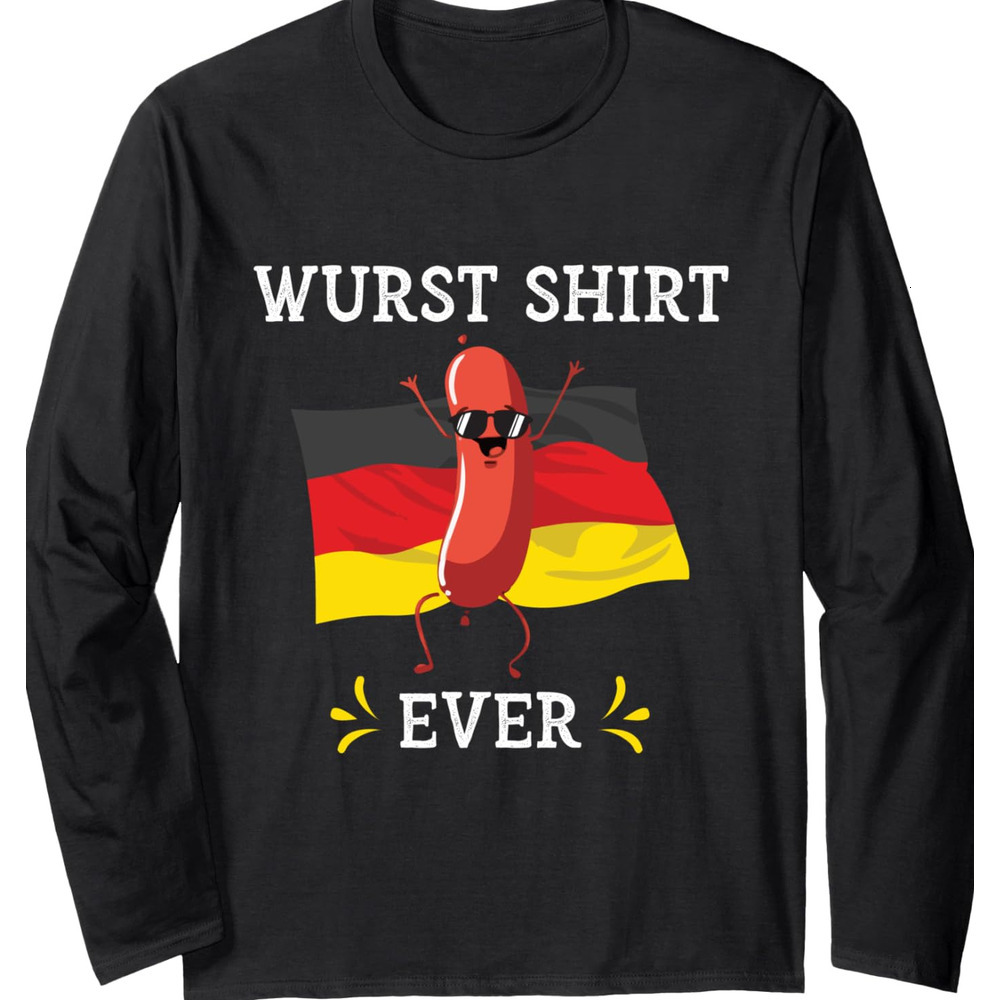 Long Sleeve Shirts for Men sweatshirt Wurst Ever Funny Oktoberfest German Sausage Germany Long Sleeve Streetwear Casual tops clothes Fashionable, tren