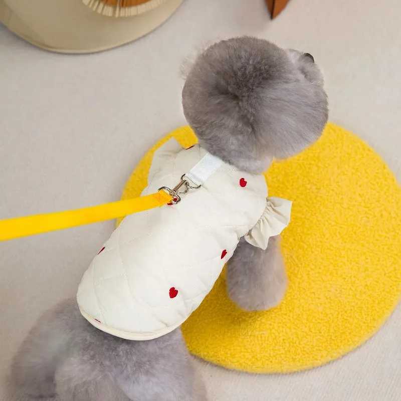 Pet Dog Love Flying Sleeve Thick Parkas Pet Puppy Jacket Small Dog Winter Warm Flying Sleeve Coat Tank Top Puppy ClothingXJ241125