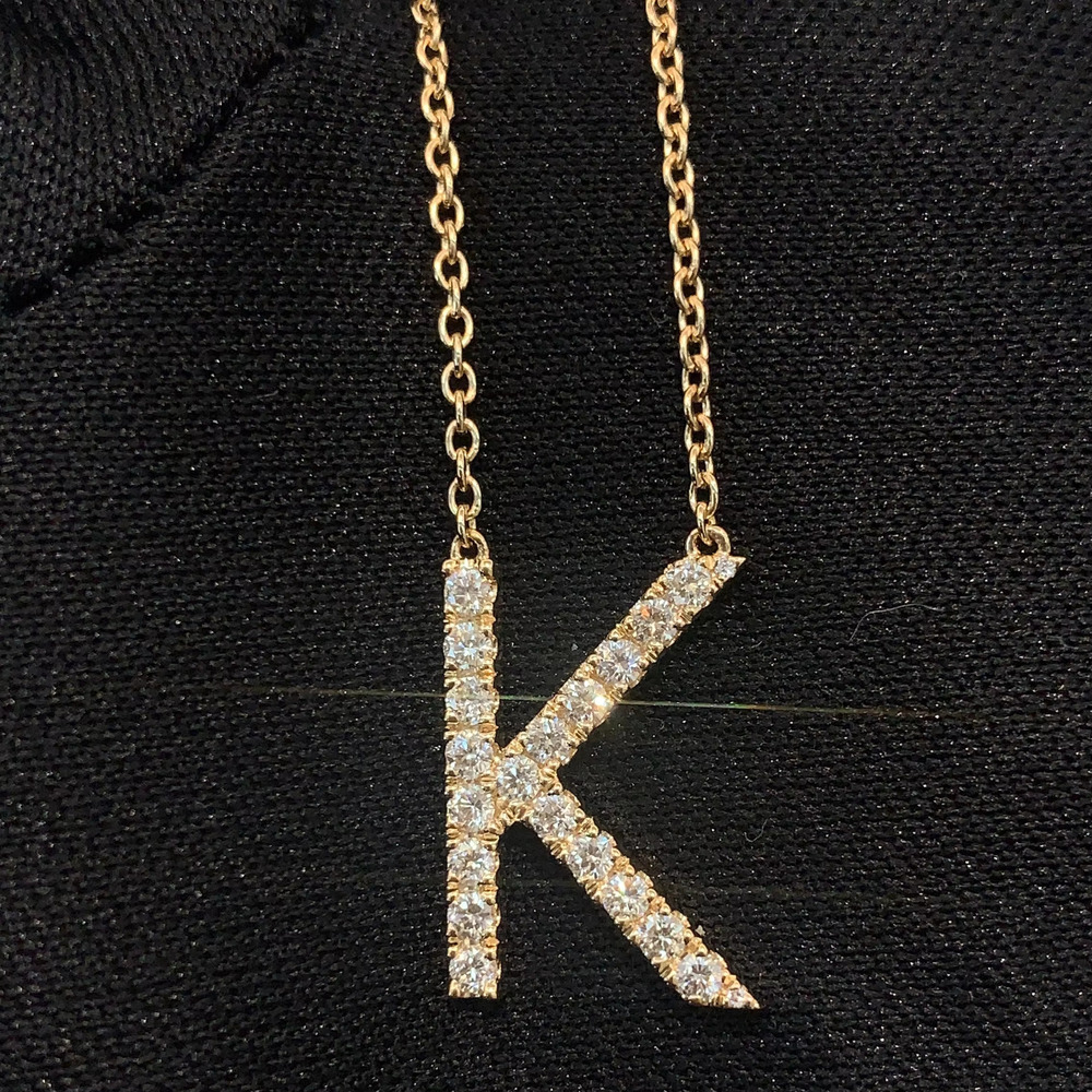 Pure Men's Jewelry: Lab Dias K Letter Moissanite necklace 9k 10k Gold Elevate Your Style with These Stunning Pieces