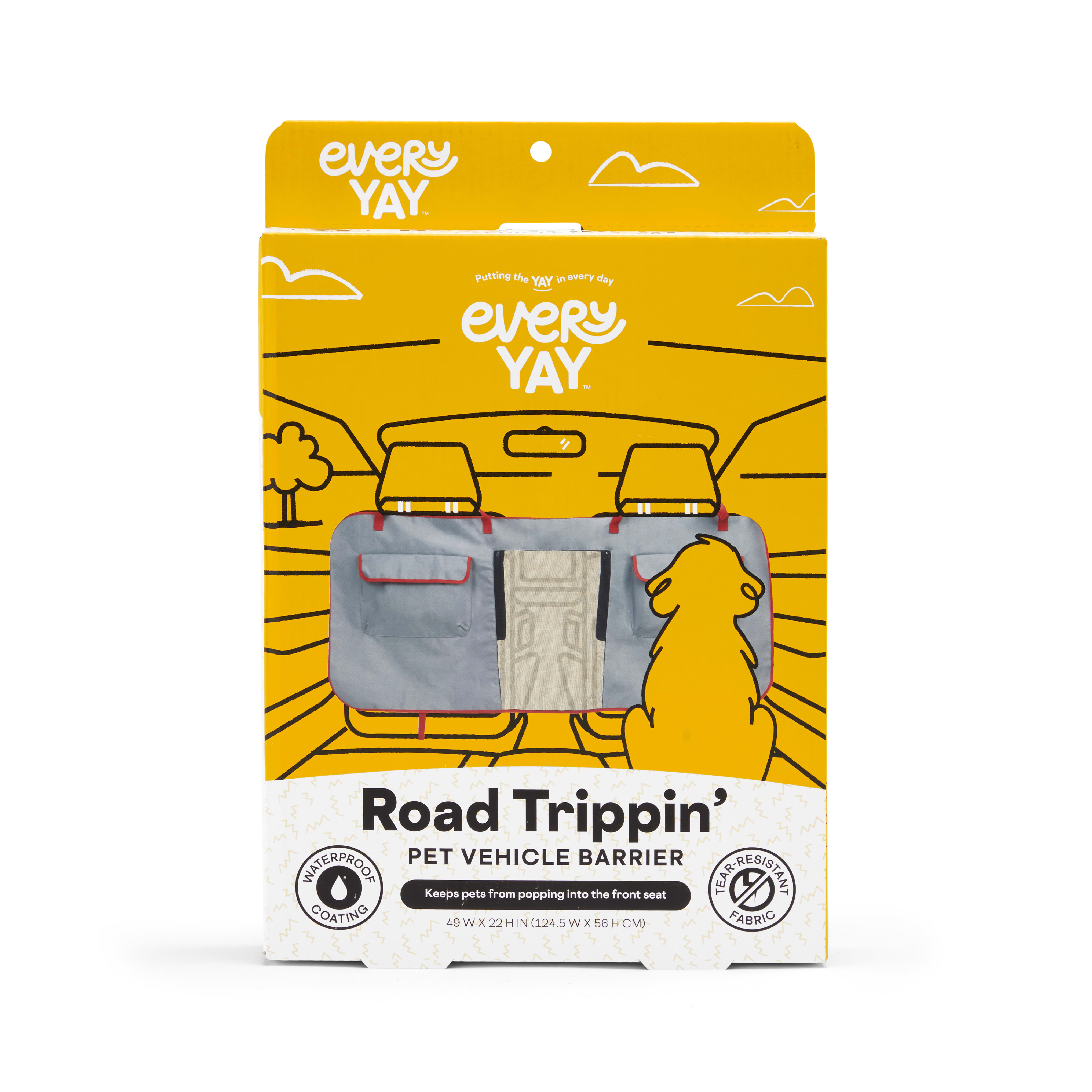 EveryYay Road Trippin' Pet Vehicle Barrier, Grey