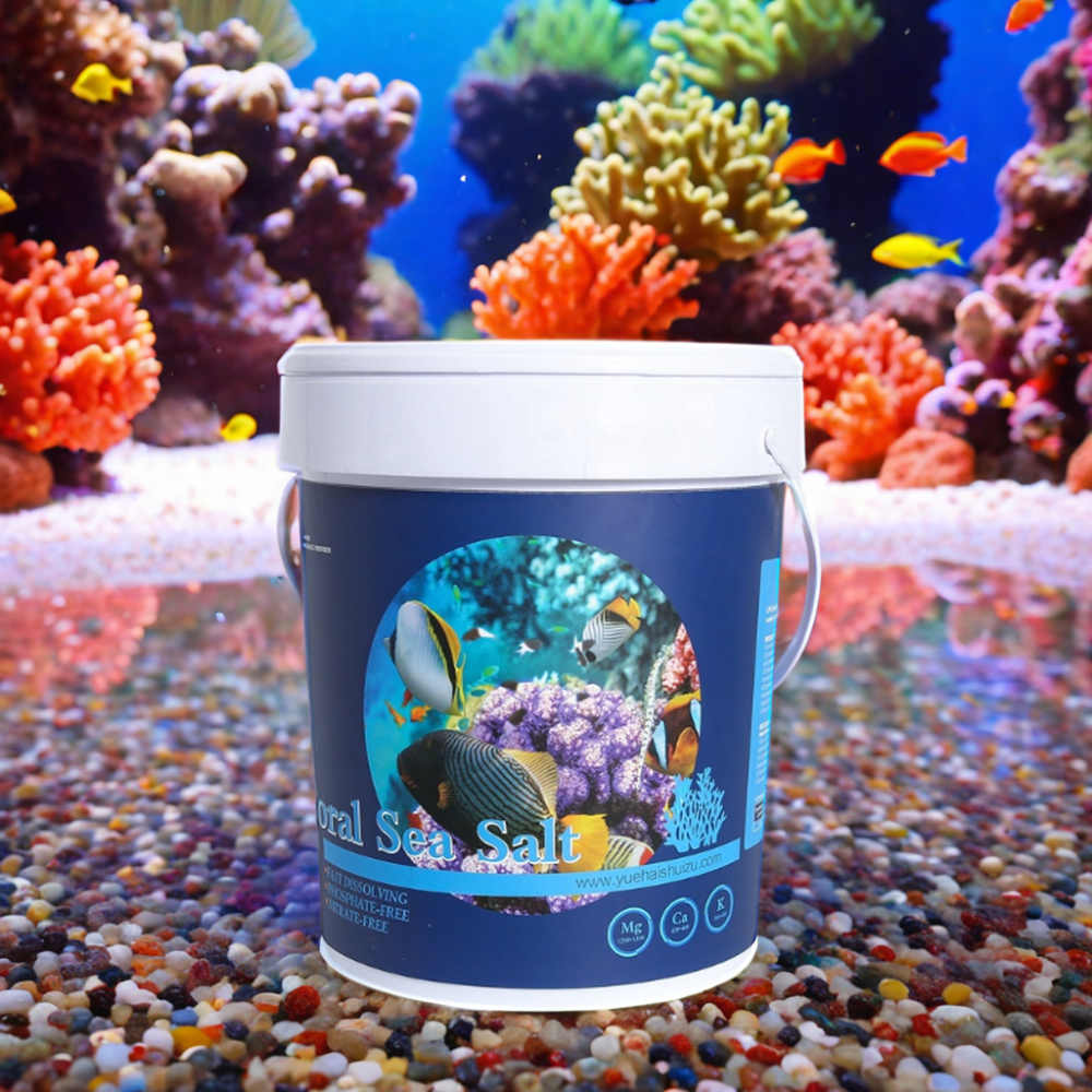 Private Label Sea Salt Mix Aquarium Free of Phosphates and Hard Coral Glass Material Label 'Sea' Salt