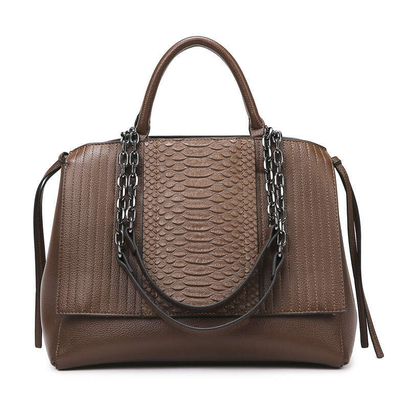 LEMON KOKO Autumn Women's Fashion Crocodile Pattern Premium High Capacity Office Commuter Tote Bag