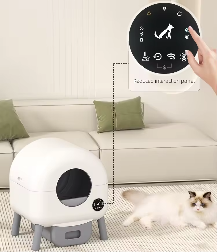 New Self Cleaning Automatic Smart Cat Litter Box with APP Control Odor Removal Large Space for Multiple Cats