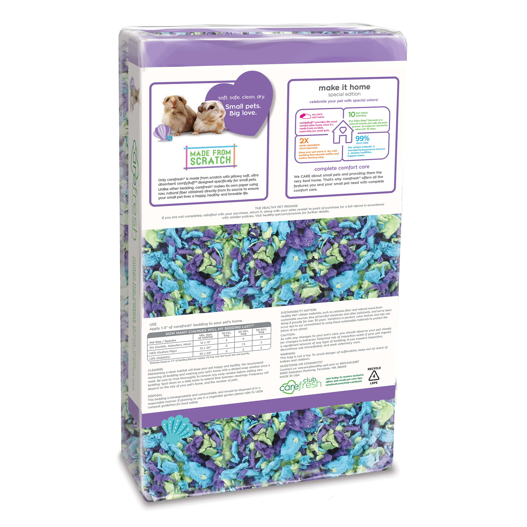 Carefresh Sea Glass Small Pet Animal Bedding, 23 Liter