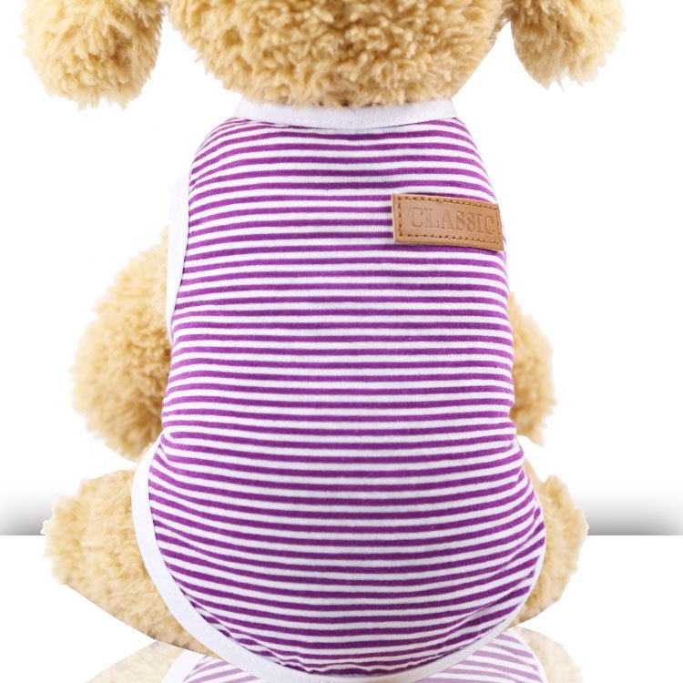 2022 Hot Sale Pet clothes cotton striped vest small and medium sized dog supplies clothing manufacturers wholesale