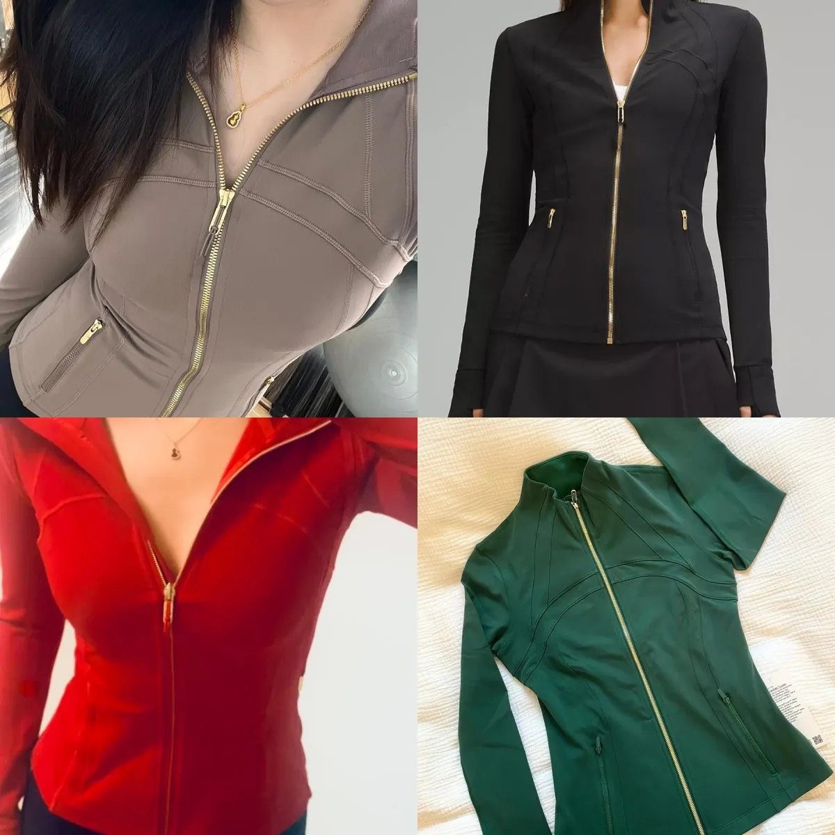 Black Gold Zip Jacket Women Define Workout Sport Coat Fitness Jacket Sports Quick Dry Active wear Top Solid Zip Up Sweatshirt Sport wear Hot Sell