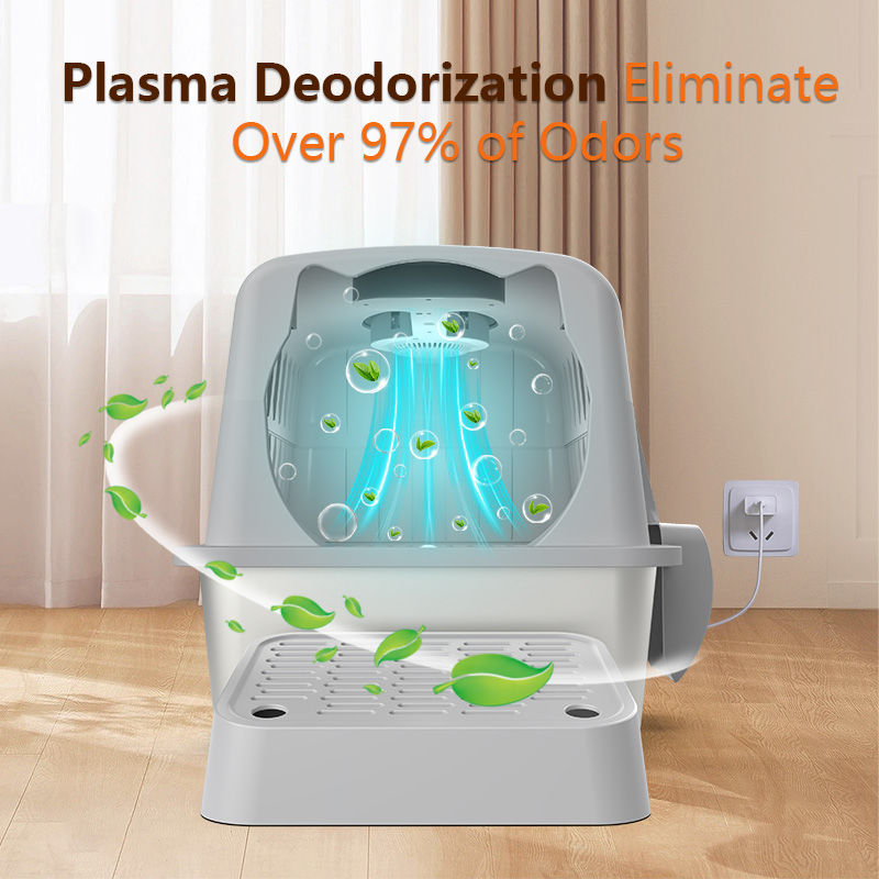 2025 innovative upgraded Odor Control deodorant cat Litter Box full Enclosed stainless steel Cat Litter Box new design