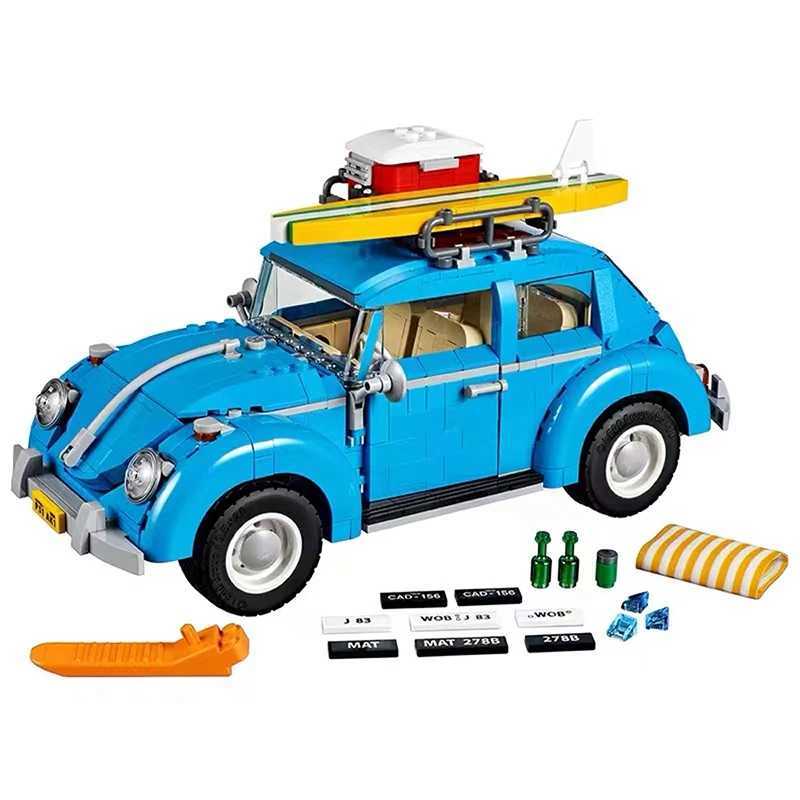 1167PCS Blue Beetle Camper Car Building Blocks Technical Set Model Creative Vehicle MOC Assembly Toys Bricks For Children Gifts XJ250702