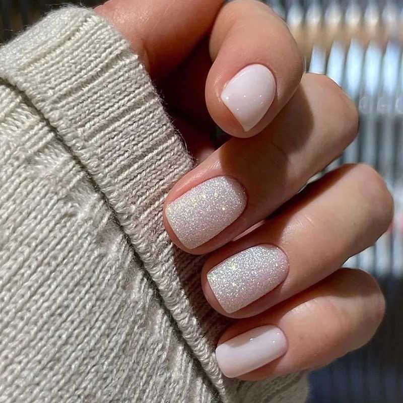 24pcs Gradient Acrylic Fake Nail Art Long Ballet Wearing Fake Nail Head Full Cover Detachable French Fake NailW241125