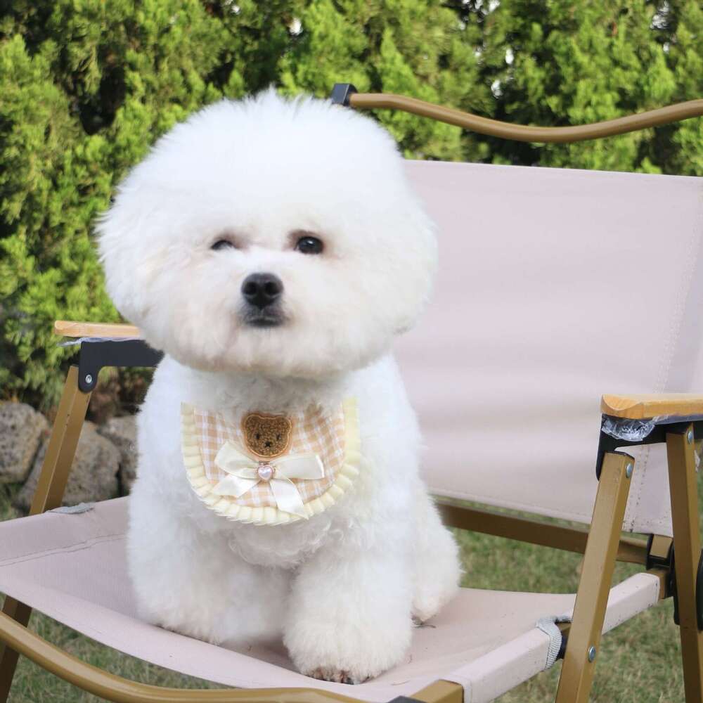 Ins style Korean towel, cat collar, scarf, small dog bib, pet plaid drool towel