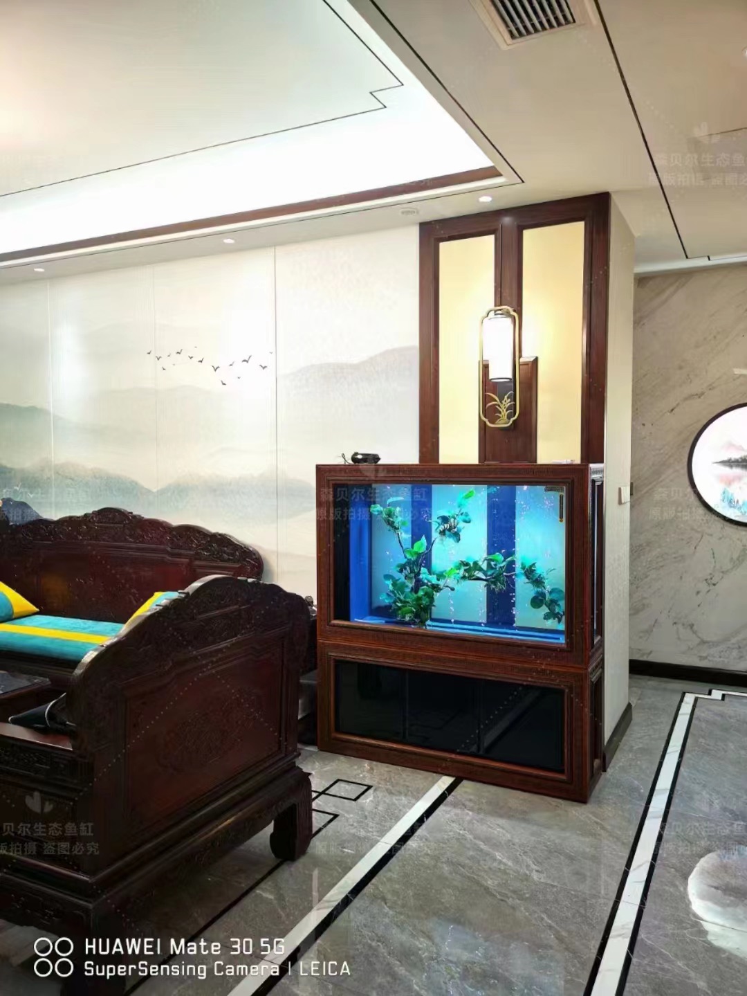 Koi Fish Landscape Aquariums & Accessories Fish Tank Fish Tank House Ultra Clear Glass Office 12mm for Aquarium 500L 148x150