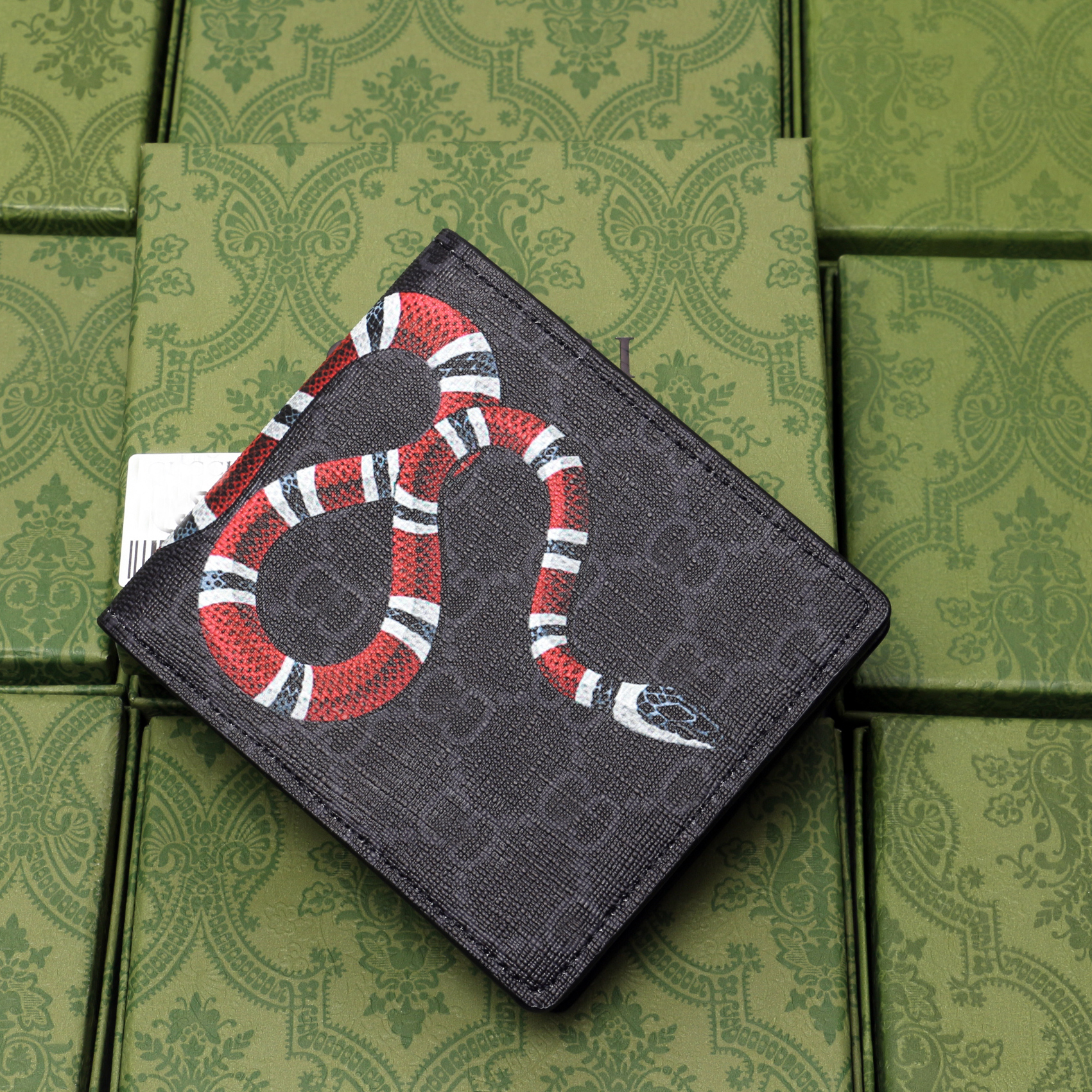 Men Animal Designers Fashion Short Wallet Leather Black Snake Tiger Bee Women Luxury Purse Card Holders wallets With Gift Box Top Quality