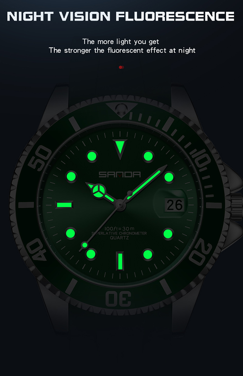 SANDA Hot Sell Quatrz Watch Sport Mens Watches Top Brand Waterproof Silicone Quartz Clock Men Relogio Mascuo 7018