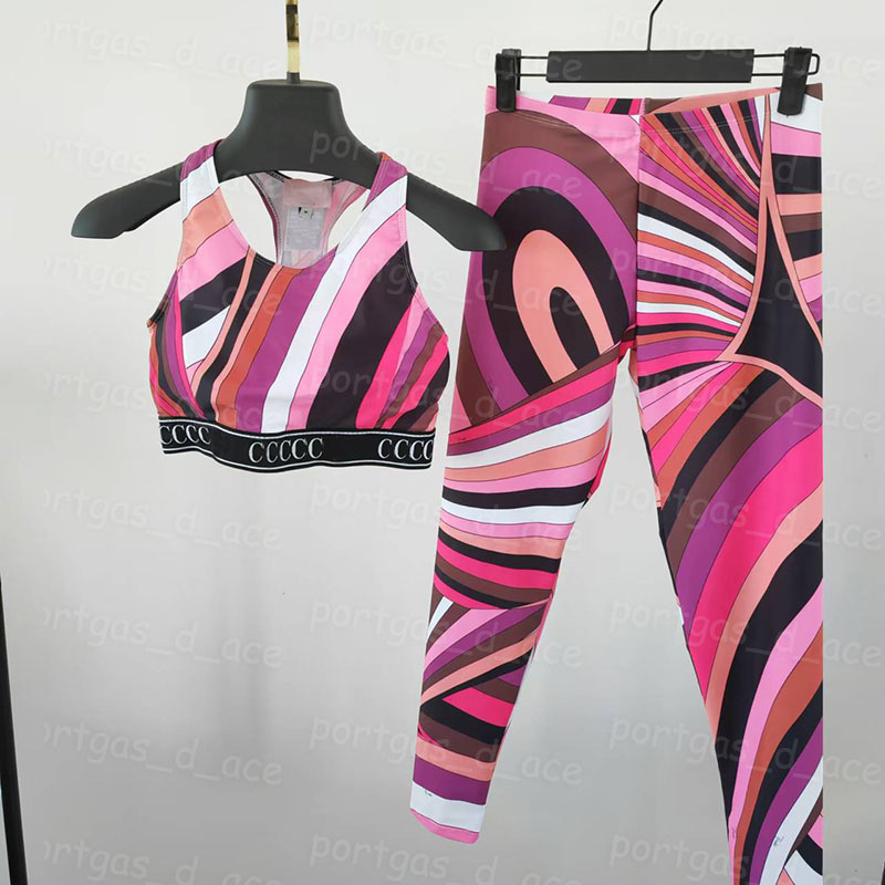 Designer Yoga Outfit Fashion Women Tracksuit Multicolor Sexy Padded Cropped Gym Sporty Tank Top Elastic Waist Letters Webbing Leggings Beachwear Swim Bathing Suit