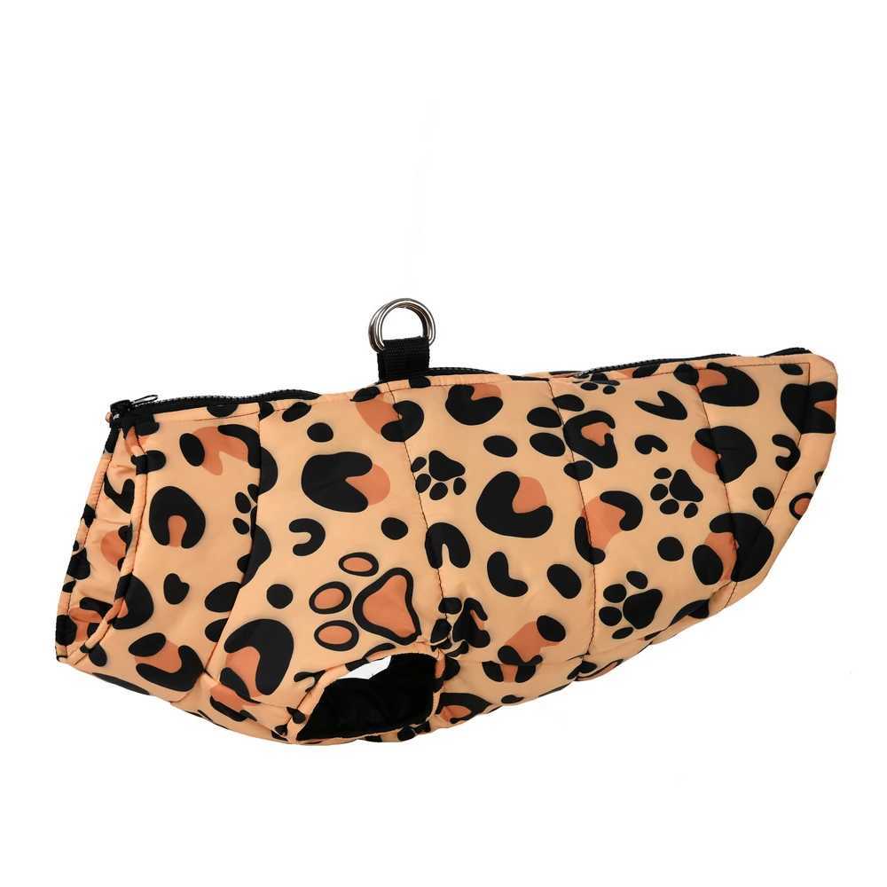 Winter Puppy Jacket Dog Clothes For Small Dogs Cats Fashion Leopard Print Waterproof Pet Coat French Bulldog Pug Party OutfitsXJ250109