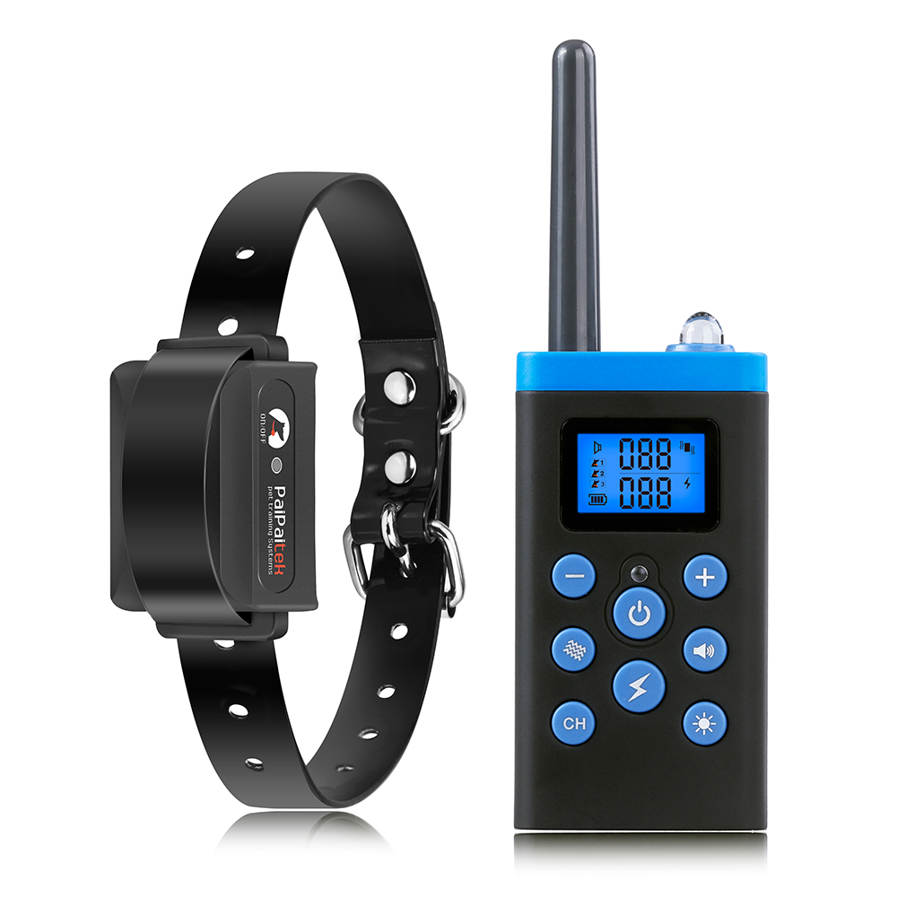 PaiPaitek 1000M Remote Controller Beep Vibrate Static Shock Dog Pet Trainer E Collar Anti Bark Barking Training Collar For Dogs