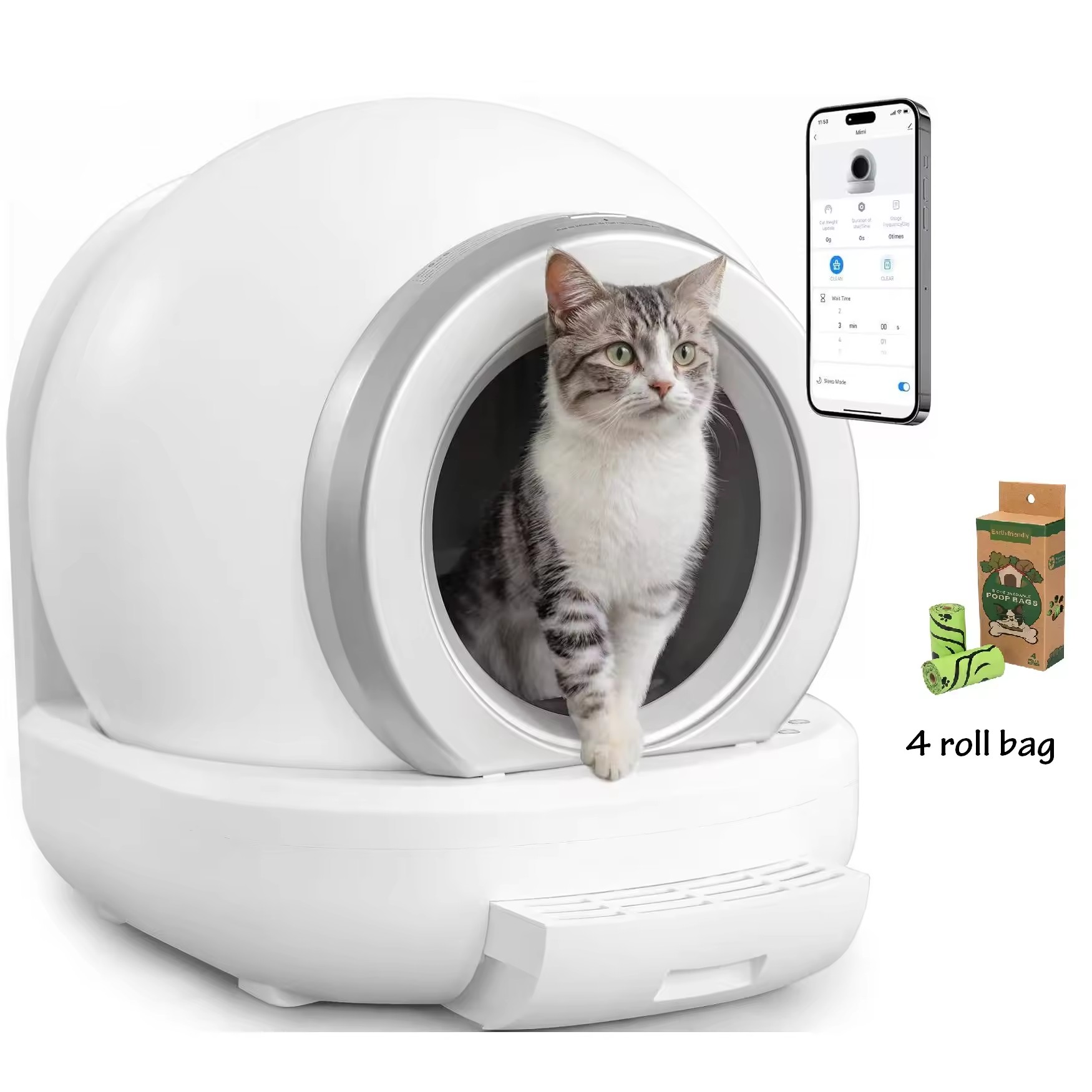 Upgraded Cat Litter Self-Cleaning Toilet Smart Automatic Cat Litter Box Toilet Max Over sized