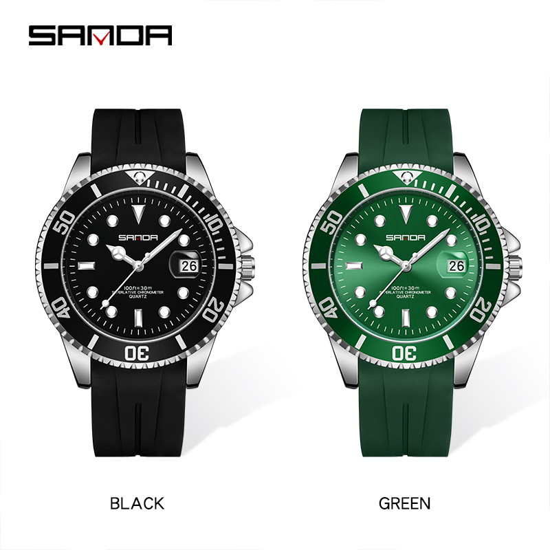 SANDA Hot Sell Quatrz Watch Sport Mens Watches Top Brand Waterproof Silicone Quartz Clock Men Relogio Mascuo 7018
