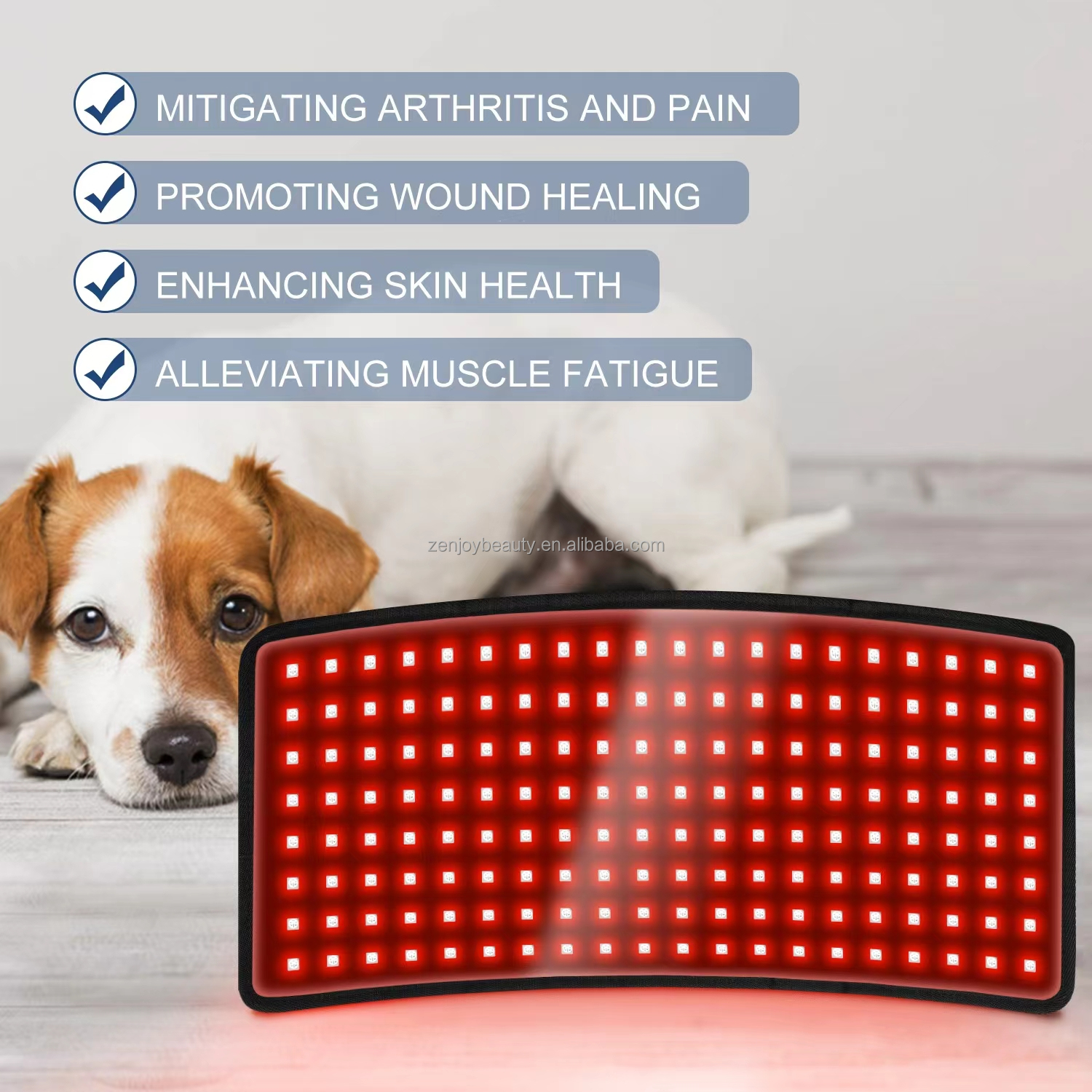 2024 Built-in Battery Wireless 660nm 850nm LED Red Light Infrared Light Pet Therapy Mat Horse Leg Red Light Therapy Pad
