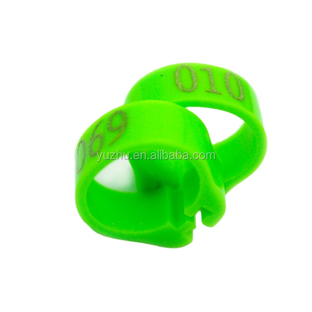 Plastic Bird Leg Foot Bands 8mm*5.5mm height green color clips bird ring leg tag