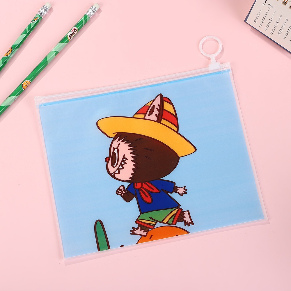 Creative cartoon character zipper bag cute small accessories hair clip hair accessories storage bag frosted plastic self sealing bag wholesale