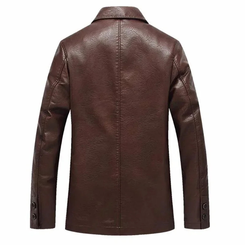 Men Leather Jacket Winter Classical Motorcycle Business Soft Jackets Thick Moto Coats Casaco Masculino Plus Size 4XL 241112