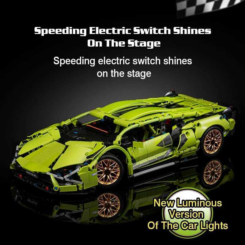 1280 Particle 4 Lamborghini Racing Block Component Brick Car Toy Boy Christmas Gift M241125