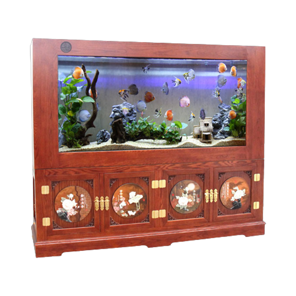 Cylinder Fish Tank Acrylic Light Led Large Glass Lighting Air Pump For Water 30 To 100 Gallon Aquarium Tank
