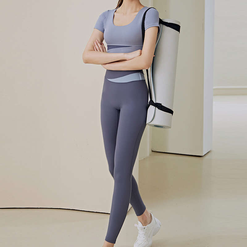 Women 2 Pcs Gym Set Sports Crop Top Bra Running Fiess Yoga Suit Sport Outfit Gymwear Lady Workout Clothes High Waist Leggings