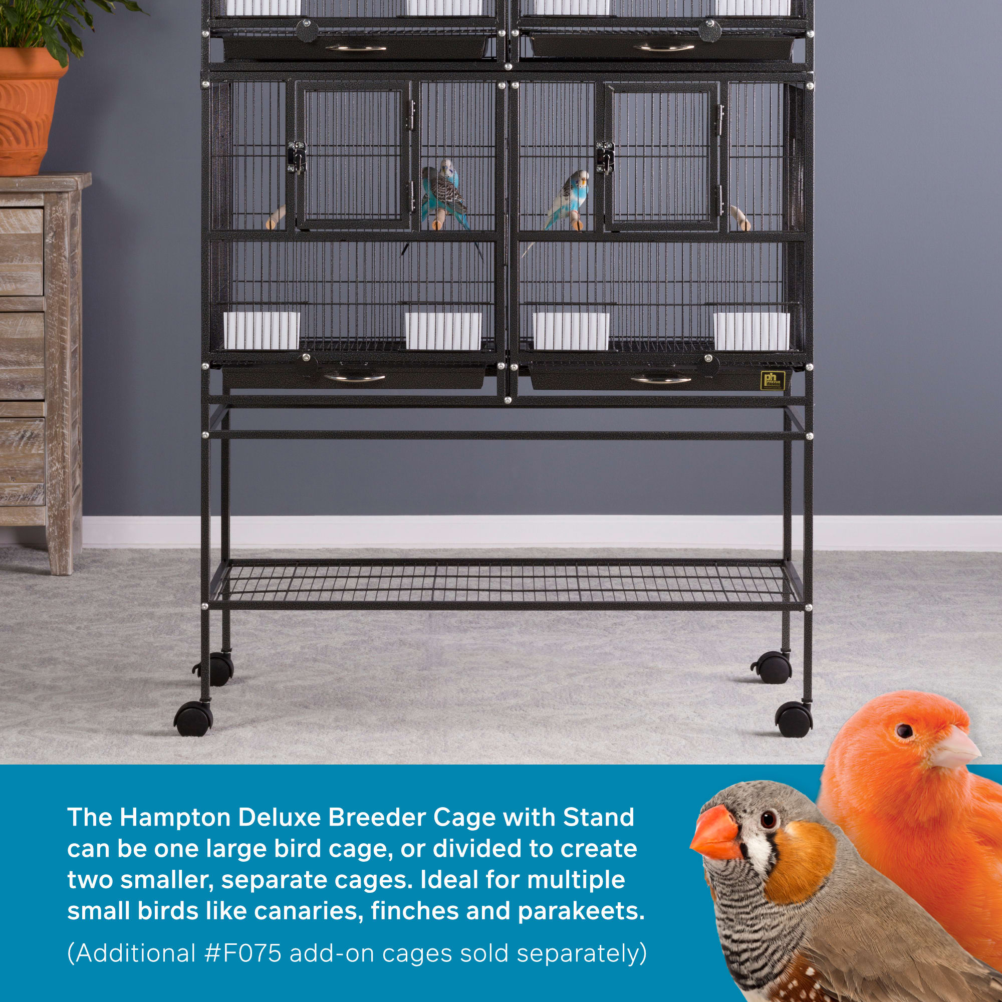 Prevue Pet Products Hampton Deluxe Divided Breeder Cage System with Stand