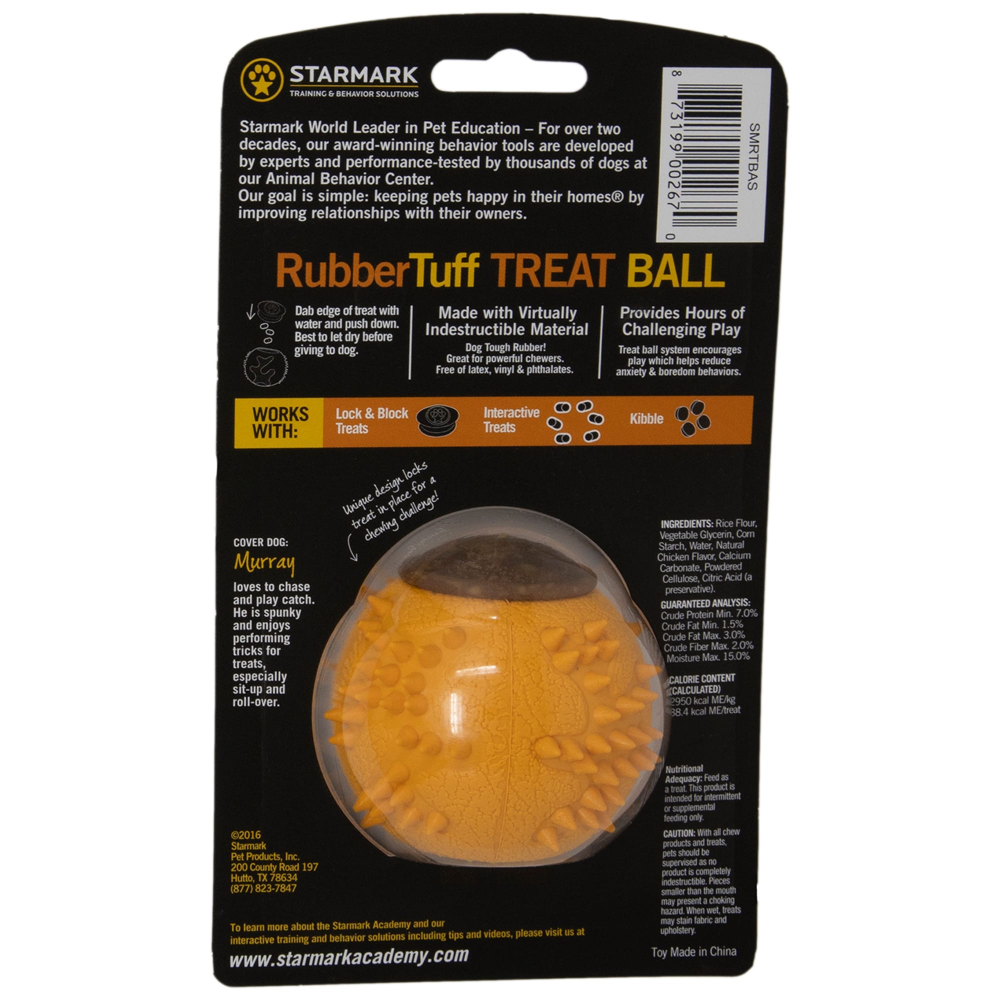 Starmark Rubber Tuff Treat Ball, Small