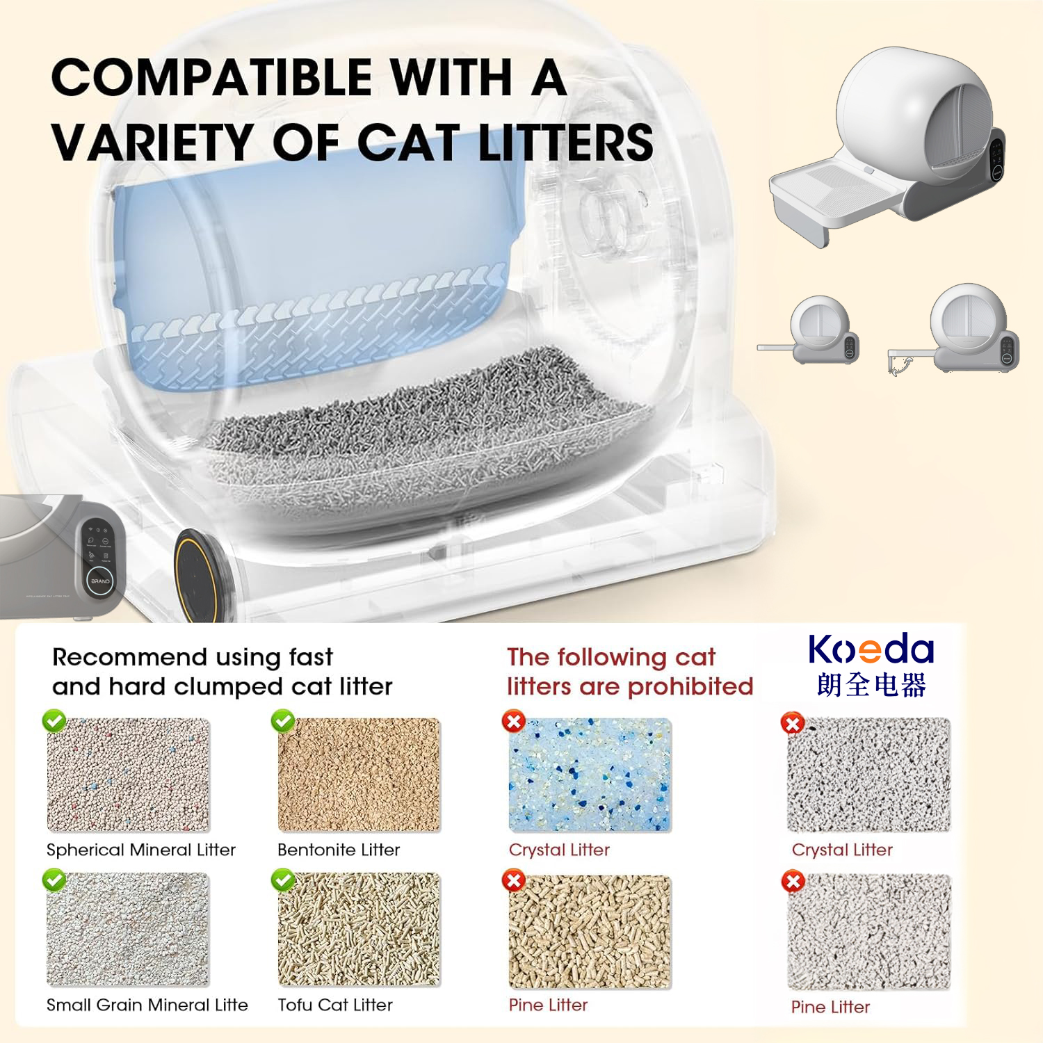 APP Control Intelligent Smart Self Cleaning Litter Box For Cats Odor Remove Semi-Automatic Cat Litter Box 70l Ultra Space