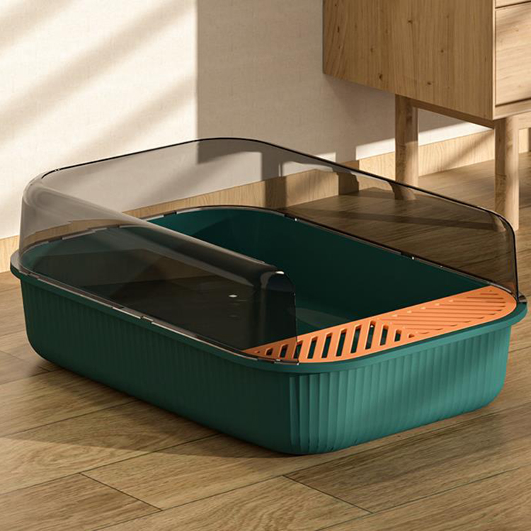 Wholesale Durable High Side Sifting Litter Pen Semi Open Anti Splashing Cat Litter Box