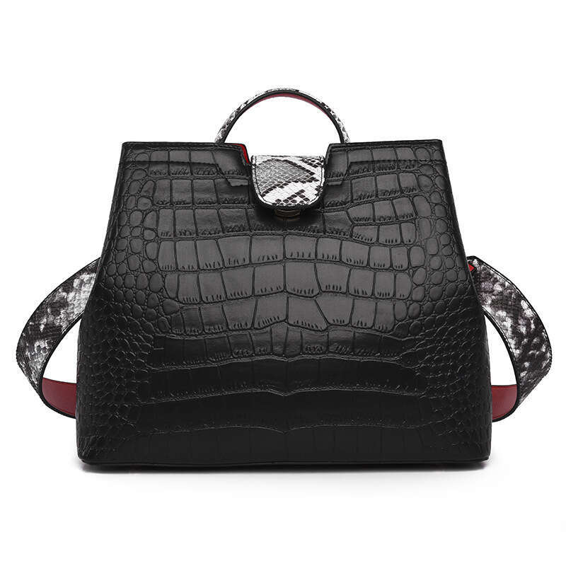 LEMON KOKO Fashionable New Texture Crocodile Pattern Women's Tote Bag, Large Capacity Middle-Aged Handbag, Women Can Cross Body