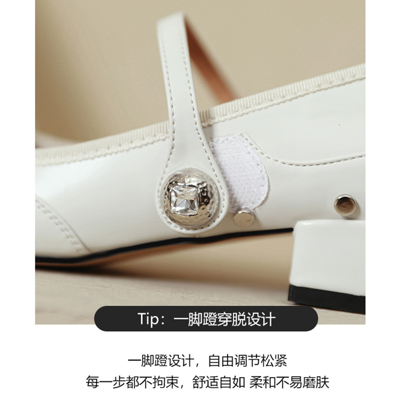 Retro Mary Jane shoes French low order shoes for women 2024 new spring and autumn foreign trade women's shoes square toe high heels thick heels