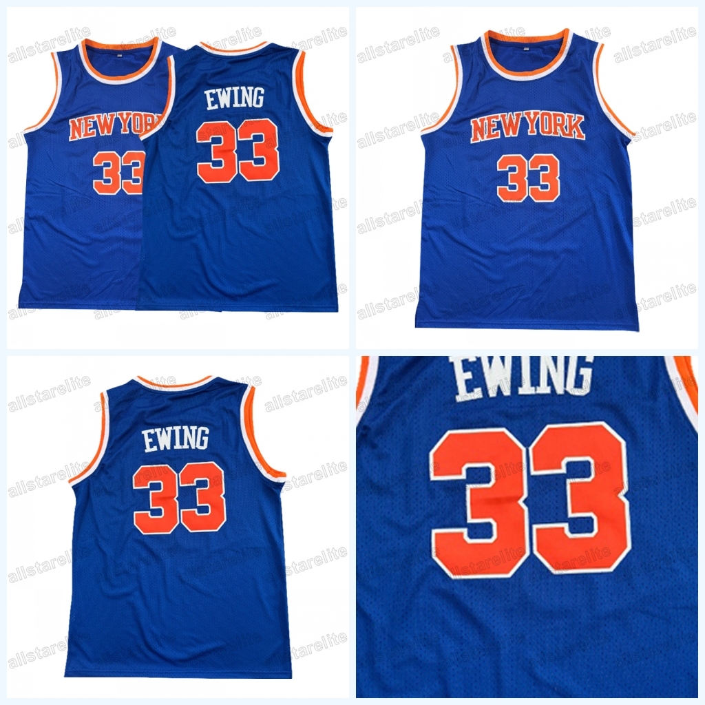 Men's #33 EWING Embroidered Basketball Jersey - Breathable Polyester, Machine Washable, Round Neck, Loose Fit for Sports & Casual Wear