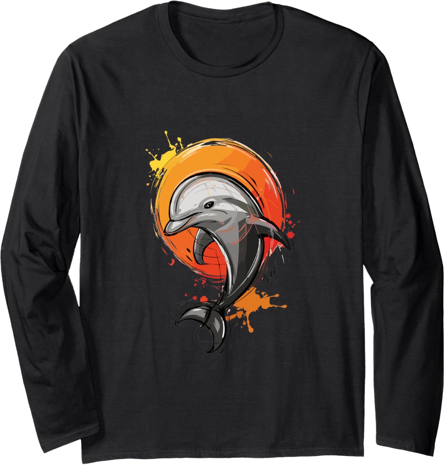 Long Sleeve Shirts cute for Men sweatshirt Sea Dolphins Life Celebrate Oceanic Joy Long Sleeve Tee Streetwear Casual tops clothes Cute and fashionable