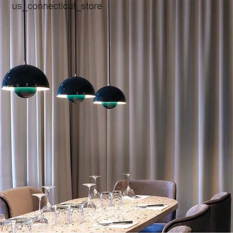 Pendant Lamps Nordic Semicircular Pendant Light Modern Color Restaurant Simple Hanging Lamp Denmark Indoor Living Room Bar Led Pendant Lamp L240910