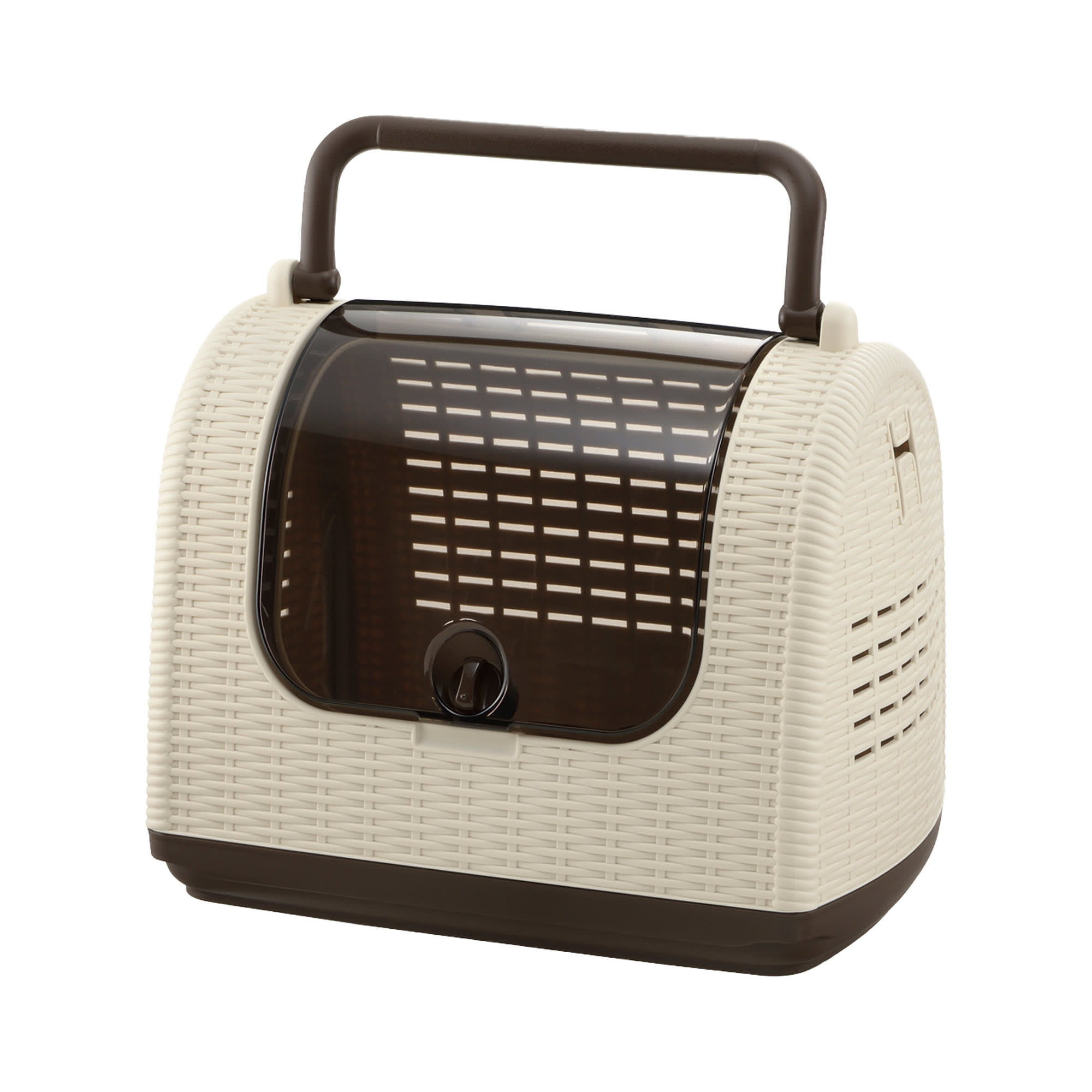 Richell Faux Wicker Pet Carrier, 16" L X 10.5" W X 13" H