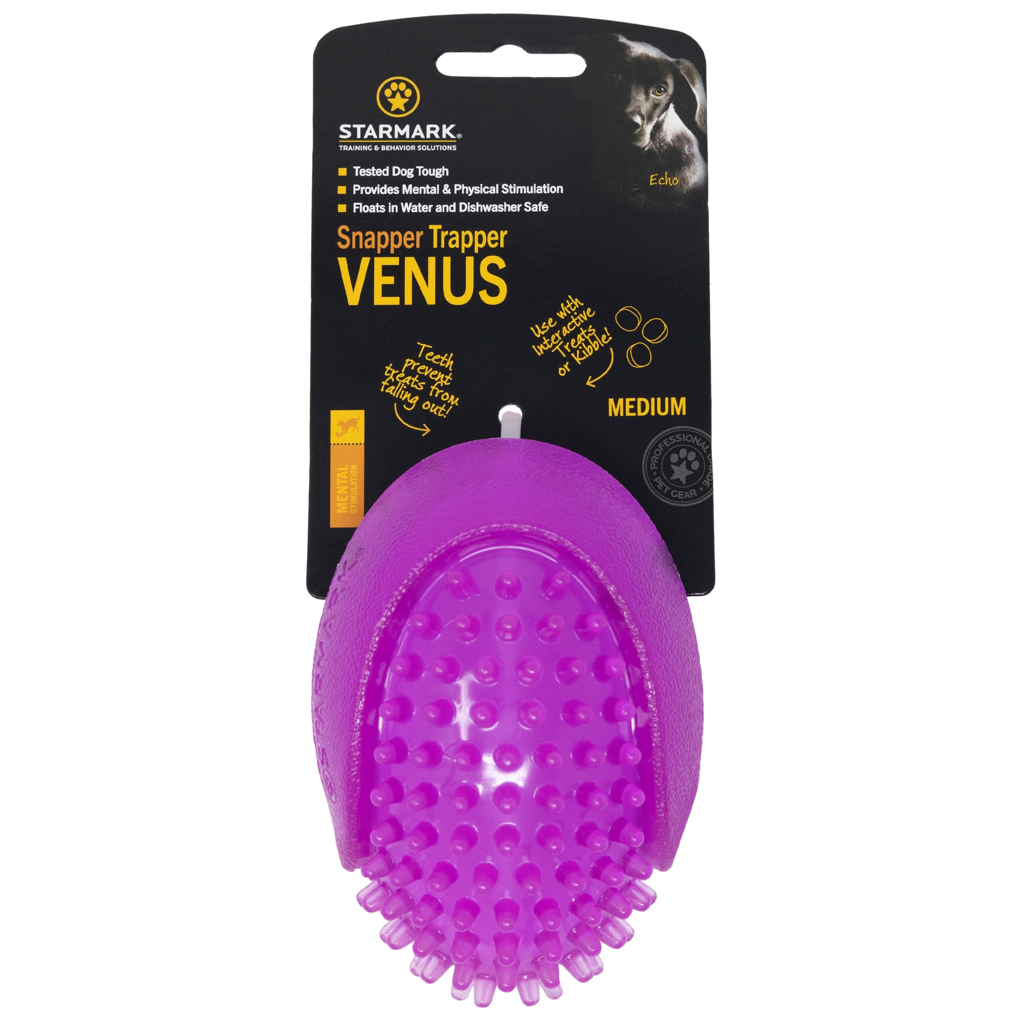 Starmark Snapper Trapper Venus Dog Toy, Medium