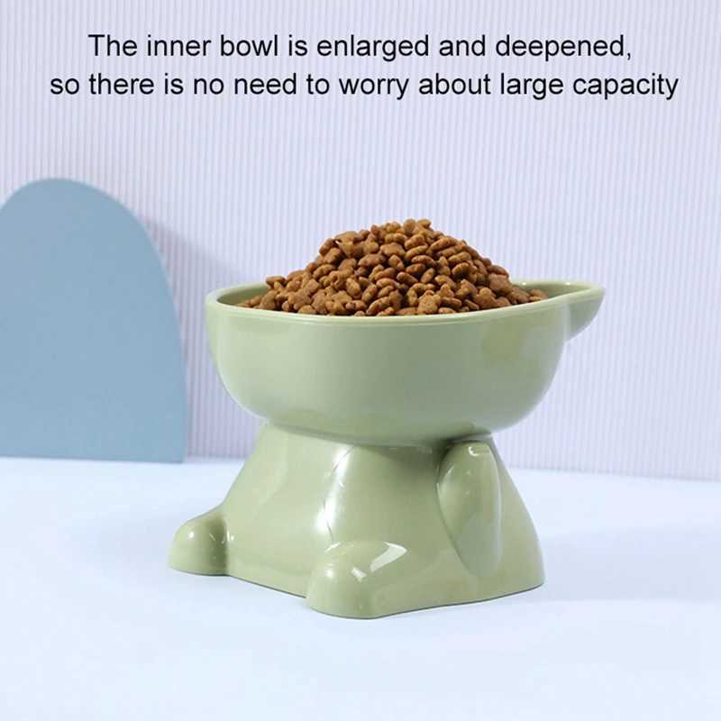 1pc Pet Feeder Neck Guard Anti Rollover High-Capacity Easy To Clean Non-Slip Elevated Design 15 Degree Tilt DesignXJ241125